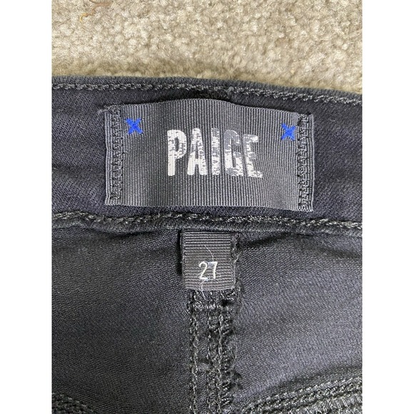 Paige Gemma High Waist Cigarette Leg Stretch Jeans Black Size 27 - Picture 9 of 11